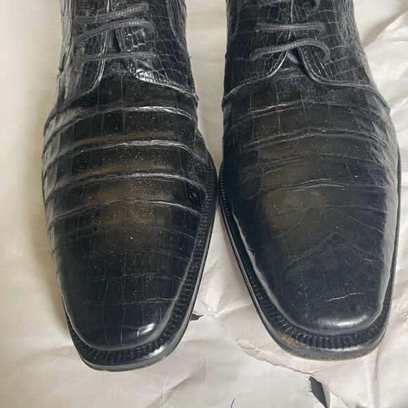 MEZLAN Platinum Crocodile Leather Oxford Kingman Dress Shoes US Mens 8 M main image 9